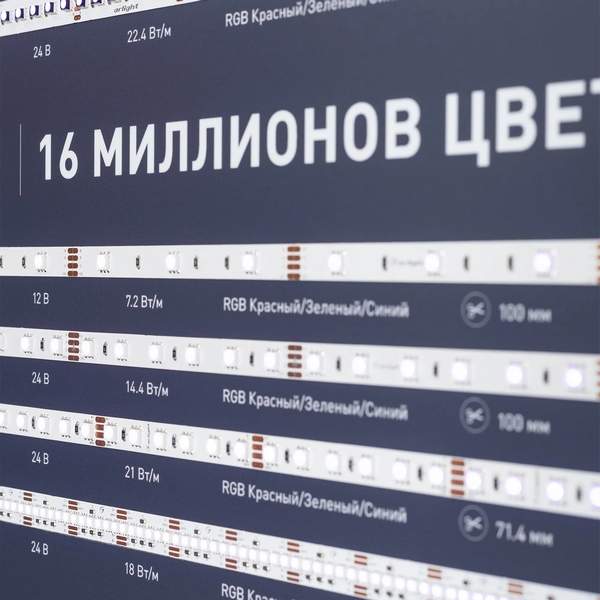 Стенд Ленты Мультицветные RGB RT-LUX-E4-1760x600mm (v.2, DB 3мм, пленка, подсветка) (Arlight, -) 000908(1)-52799