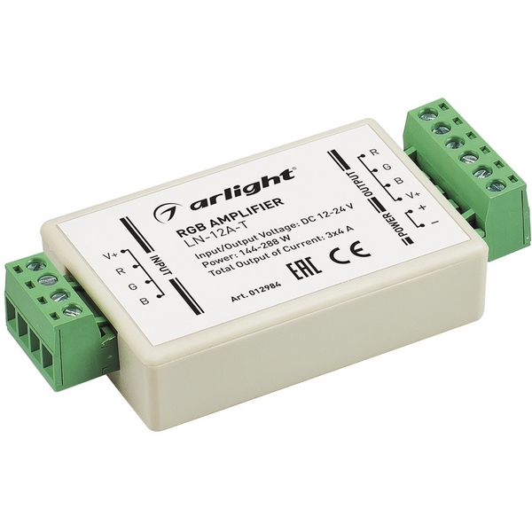 RGB-усилитель LN-12A-T (12/24V, 144/288W) (Arlight, IP20 Пластик, 1 год) 012984-11404