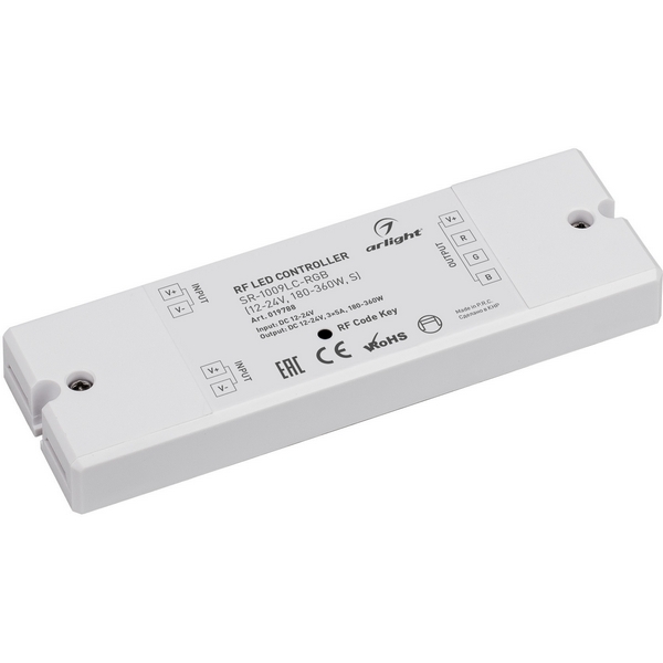 Контроллер SR-1009LC-RGB (12-24V, 180-360W, S) (Arlight, IP20 Пластик, 3 года) 019788-33681