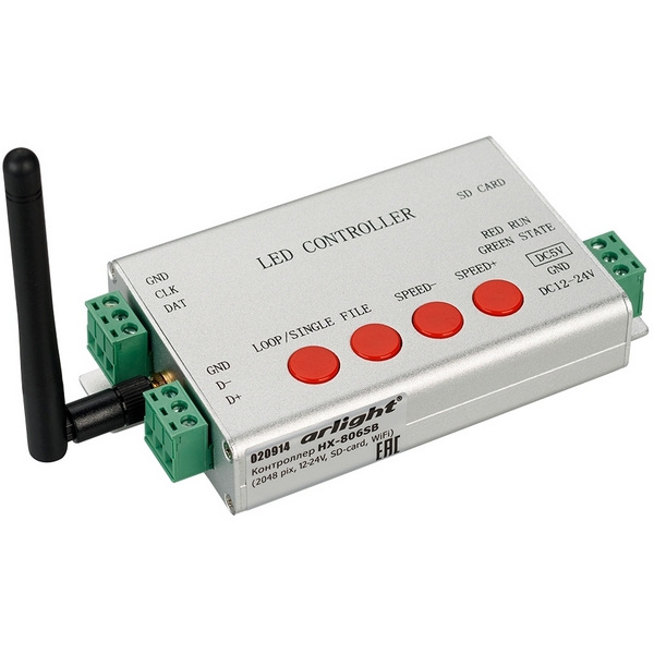 Контроллер HX-806SB (2048 pix, 12-24V, SD-card, WiFi) (Arlight) 020914-33681