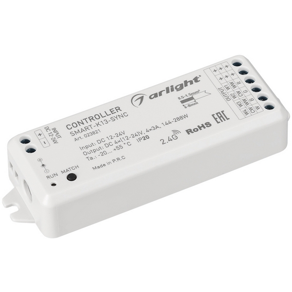 Контроллер SMART-K13-SYNC (12-24V, 4x3A, 2.4G) (Arlight, IP20 Пластик, 5 лет) 023821-89203