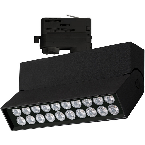 Трековый светильник трехфазный светодиодный 220V LGD-LOFT-TRACK-4TR-S170-20W Warm3000 (BK, 24 deg) (Arlight, IP40 Металл) 026233-52799