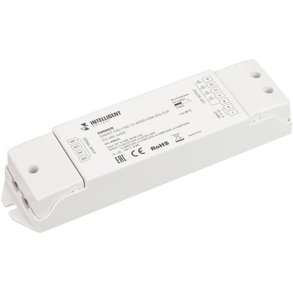 INTELLIGENT Диммер SMART-DALI-104-72-ADDR-DIM-DT6-SUF (12-48V, 4x5A) (IARL, IP20 Пластик, 5 лет) 028421-52799
