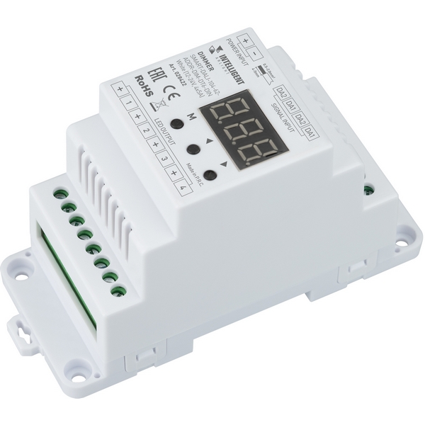 INTELLIGENT Диммер SMART-DALI-104-62-ADDR-DIM-DT6-DIN White (12-24V, 4x5A) (IARL, IP20 Пластик, 5 лет) 028422-23351
