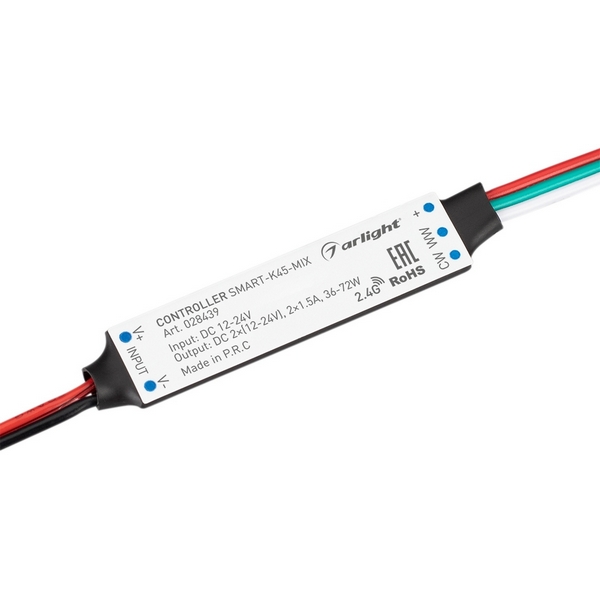 Контроллер SMART-K45-MIX (12-24V, 2x1.5A, 2.4G) (Arlight, IP20 Пластик, 5 лет) 028439-18555