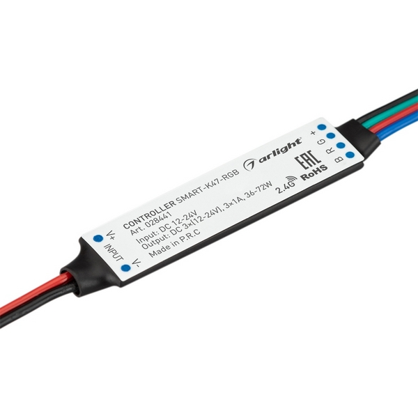Контроллер SMART-K47-RGB (12-24V, 3x1A, 2.4G) (Arlight, IP20 Пластик, 5 лет) 028441-11404