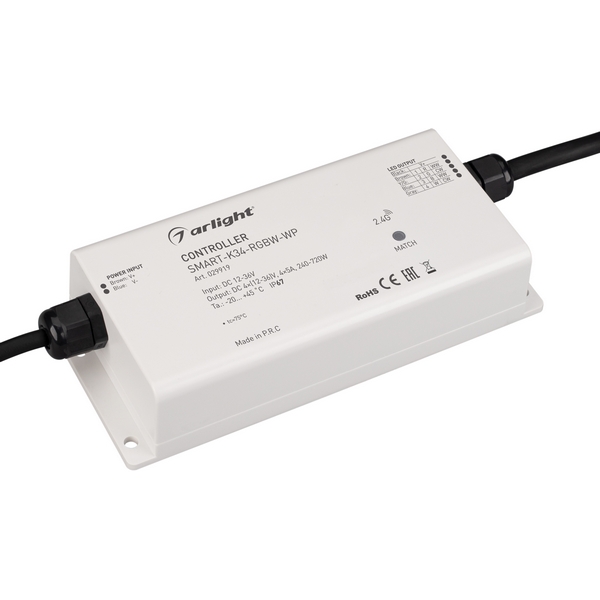 Контроллер SMART-K34-RGBW-WP (12-36V, 4x5A, 2.4G) (Arlight, IP67 Пластик, 5 лет) 029919-33681
