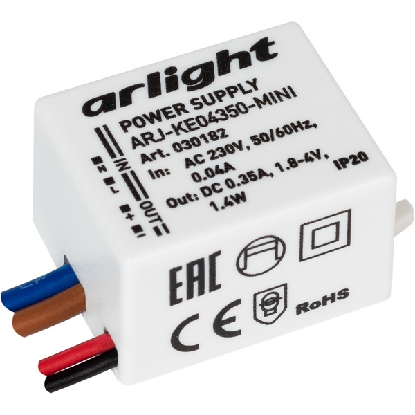 Блок питания 220V ARJ-KE04350-MINI (1.4W, 350mA) (Arlight, IP20 Пластик) 030182-80619