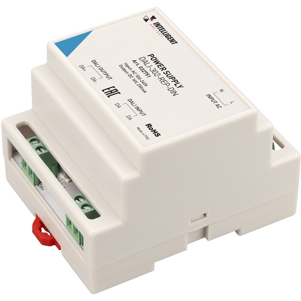 INTELLIGENT Блок питания шины DALI-302-REP-DIN (230V, 250mA) (IARL, IP20 Пластик, 3 года) 032751-15560