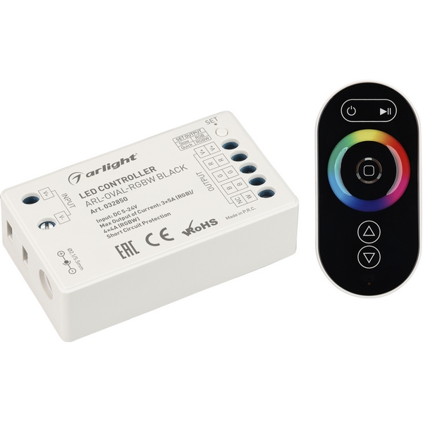 Контроллер ARL-OVAL-RGBW Black (5-24V, 4x4A, ПДУ Овал, RF) (Arlight, IP20 Пластик, 3 года) 032850-77254