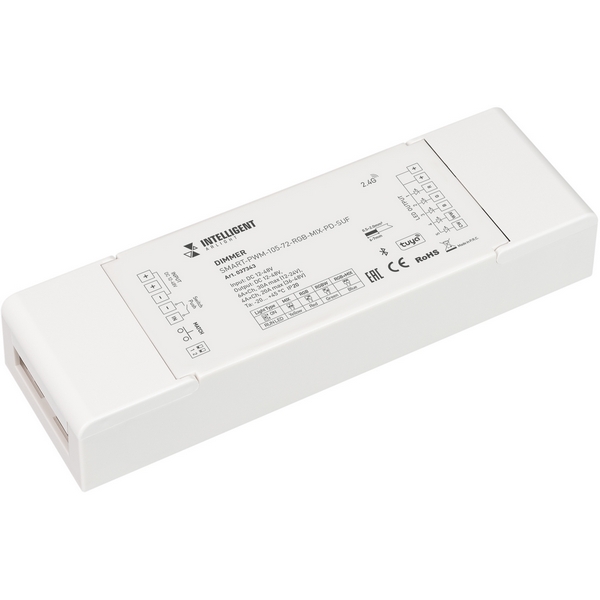 INTELLIGENT Диммер SMART-PWM-105-72-RGB-MIX-PD-SUF (12-48V, 5x6A, TUYA BLE, 2.4G) (IARL, IP20 Пластик, 5 лет) 037343-52799