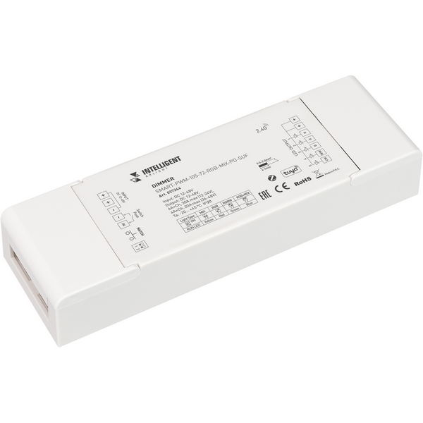 INTELLIGENT ARLIGHT Диммер SMART-PWM-105-72-RGB-MIX-PD-SUF (12-48V, 5x6A, ZB, 2.4G) (IARL, IP20 Пластик, 5 лет) 037344-11404