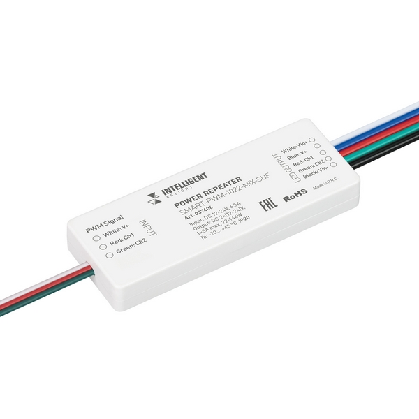 INTELLIGENT Усилитель SMART-PWM-1022-MIX-SUF (12-24V, 2x3A) (IARL, IP20 Пластик, 5 лет) 037406-77254