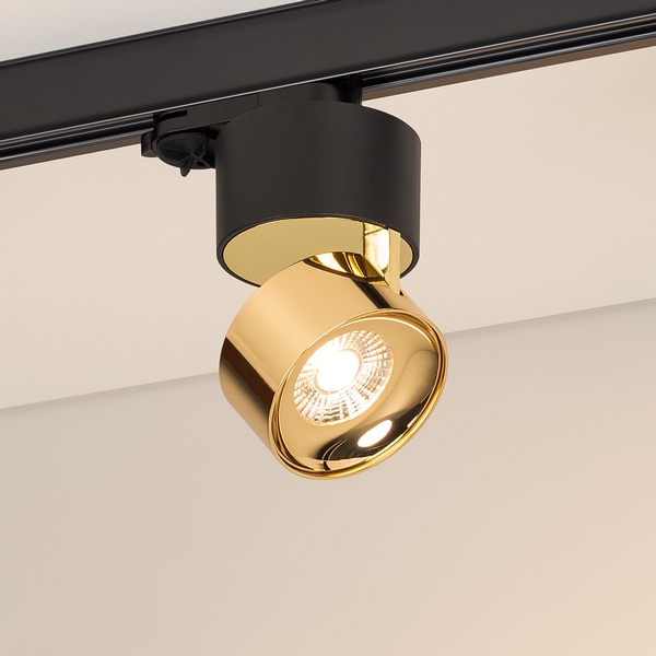 Трековый светильник трехфазный LED SP-PLURIO-TRACK-4TR-R77-9W Warm3000 (BK-BRS, 36 deg, 230V) (Arlight, IP20 Металл) 038121-59023