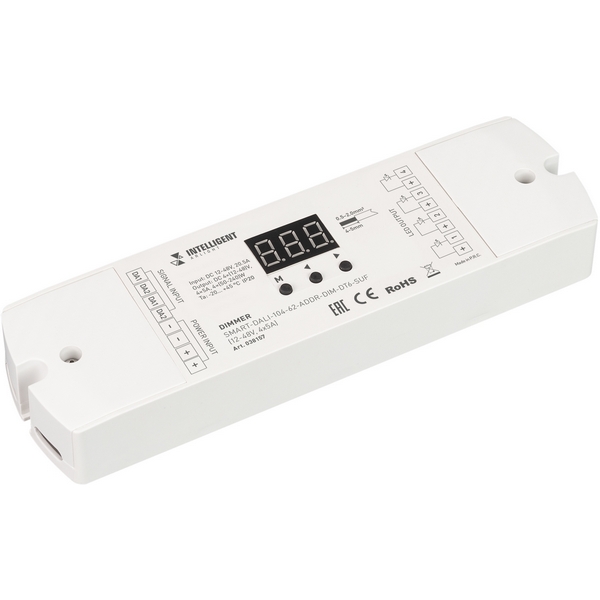 INTELLIGENT Диммер SMART-DALI-104-62-ADDR-DIM-DT6-SUF (12-48V, 4x5A) (IARL, IP20 Пластик, 5 лет) 038157-52799