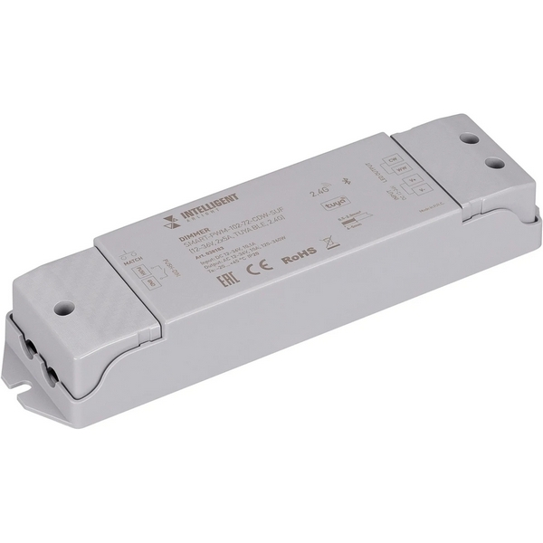 INTELLIGENT ARLIGHT Диммер SMART-PWM-102-72-CDW-SUF (12-36V, 2x5A, TUYA BLE, 2.4G) (IARL, IP20 Пластик, 5 лет) 038183-11404