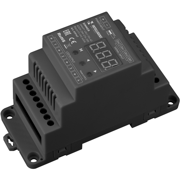INTELLIGENT Диммер SMART-DALI-104-62-ADDR-DIM-DT6-DIN Black (12-24V, 4x5A) (IARL, IP20 Пластик, 5 лет) 039147-52799
