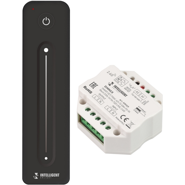 INTELLIGENT Диммер SMART-SET-TRIAC-601-72-DIM-PD-IN Black (230V, 1x1.5A, ПДУ LINE, 2.4G) (IARL, IP20 Пластик, 5 лет) 039329-65741