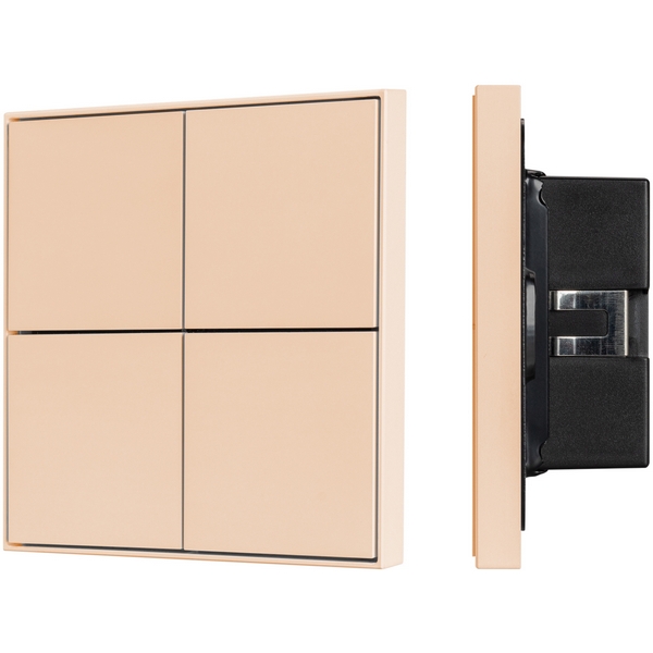 INTELLIGENT Кнопочная панель KNX-304-23-IN Champagne (BUS, Frame) (IARL, IP20 Металл, 2 года) 039669-52799