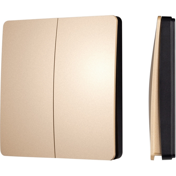 INTELLIGENT ARLIGHT Кнопочная панель KINETIC-801-22-2G-WP-SUF Gold (No battery, IP67, 433Mhz) (IARL, IP67 Пластик, 3 года) 043313-39793