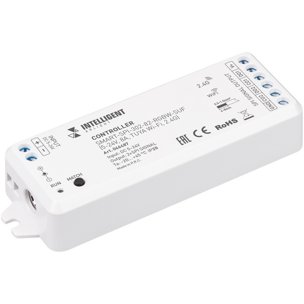 INTELLIGENT ARLIGHT Контроллер SMART-SPI-302-82-RGBW-SUF (5-24V, 8A, TUYA Wi-Fi, 2.4G) (IARL, IP20 Пластик, 5 лет) 046487-33681