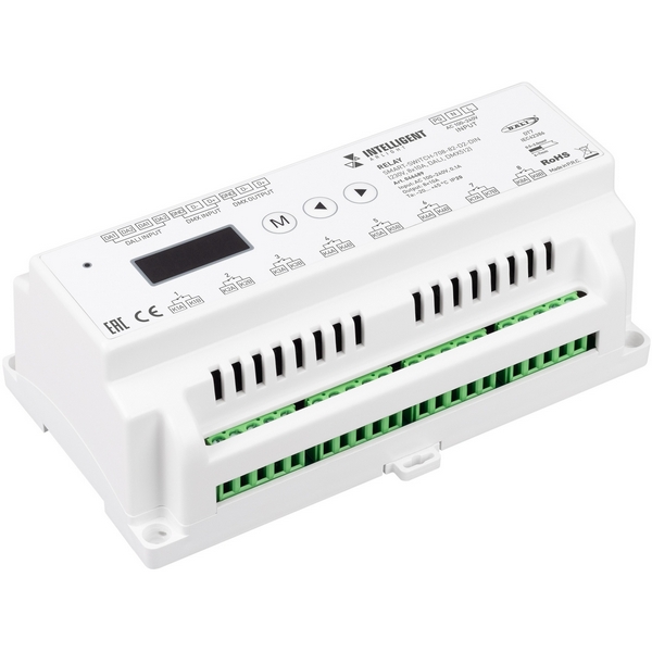 INTELLIGENT ARLIGHT Релейный модуль SMART-SWITCH-708-82-D2-DIN (230V, 8x10A, DALI, DMX512) (IARL, IP20 Пластик, 5 лет) 046489-65741
