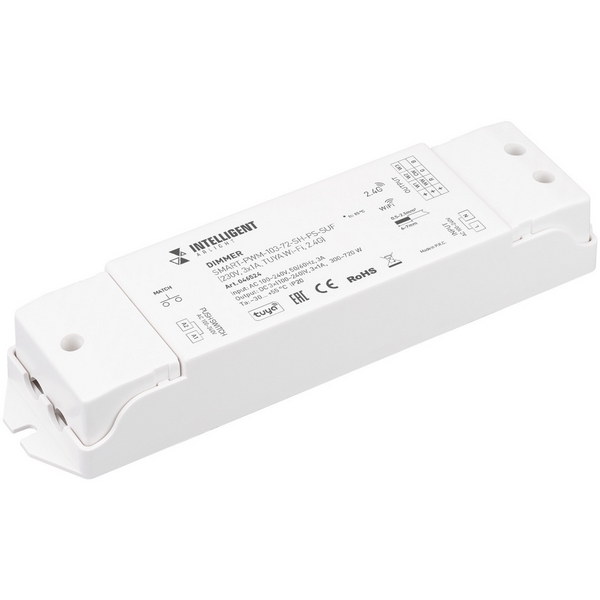 INTELLIGENT ARLIGHT Диммер SMART-PWM-103-72-SH-PS-SUF (230V, 3x1A, TUYA Wi-Fi, 2.4G) (IARL, IP20 Пластик, 5 лет) 046524-40519