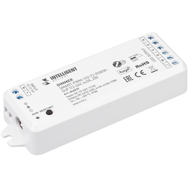 INTELLIGENT ARLIGHT Диммер SMART-PWM-102-72-RGBW-SUF (12-24V, 4x3A, ZB) (IARL, Пластик) 046537-15560