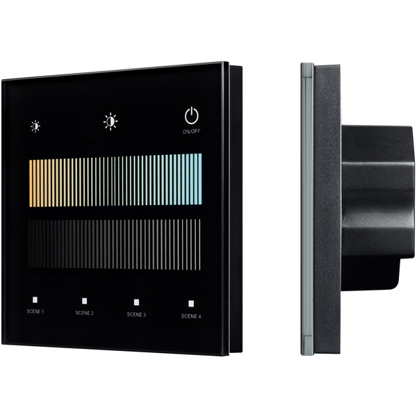 INTELLIGENT ARLIGHT Сенсорная панель SMART-DALI-301-11-1G-4SC-MIX-IN Black (BUS/24V, Touch, 2.4G) (IARL, IP20 Пластик, 5 лет) 046550-65741