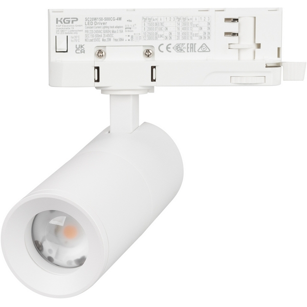 Трековый светильник трехфазный LED LGD-ARTEMIS-TRACK-4TR-R55-12W Warm3000 (WH, 8-80 deg, 230V) (Arlight, IP20 Металл) 048322-59023