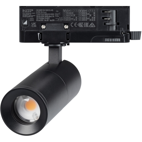 Трековый светильник трехфазный LED LGD-ARTEMIS-TRACK-4TR-R55-12W Warm3000 (BK, 8-80 deg, 230V) (Arlight, IP20 Металл) 048326-59023