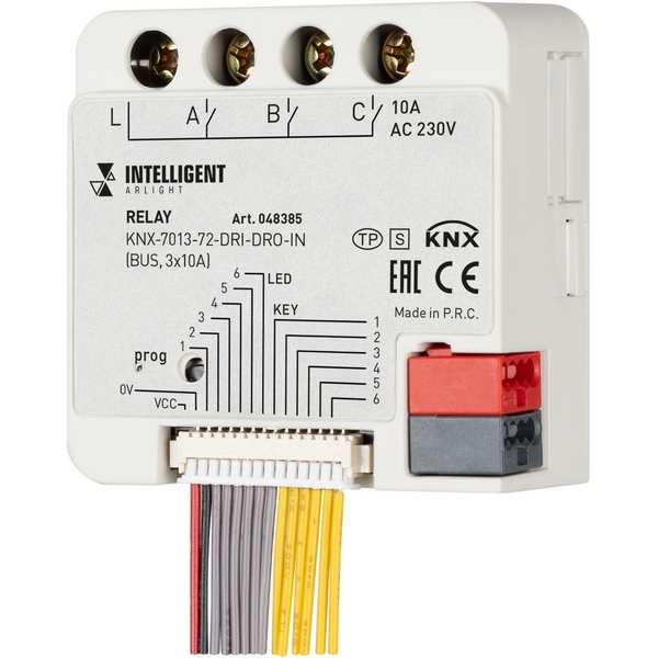 INTELLIGENT ARLIGHT Релейный модуль KNX-7013-72-DRI-DRO-IN (BUS, 3x10A) (IARL, IP20 Пластик, 2 года) 048385-65741