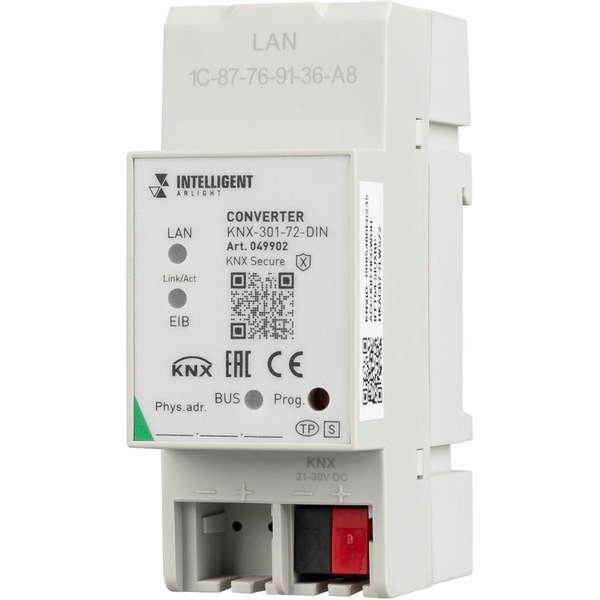 INTELLIGENT ARLIGHT Конвертер KNX-301-72-DIN Grey (BUS, RJ-45, KNX-IP) (IARL, IP20 Пластик, 2 года) 049902-39793