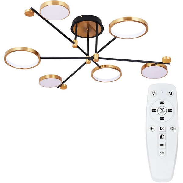 Потолочная светодиодная люстра с пультом управления на штанге Arte Lamp Holly A1364PL-6PB-52567