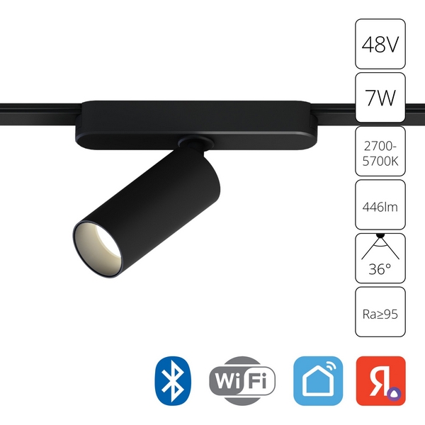 Магнитный трековый светильник LED 48V Arte Lamp Rapid A2956PL-1BK (Умный дом, Алиса)
