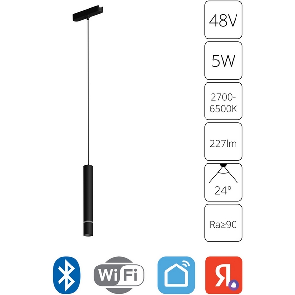 Магнитный трековый светильник LED 48V 5W Arte Lamp Rapid A2959PL-1BK-57890 (Умный дом, Алиса)