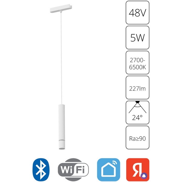 Магнитный трековый светильник LED 48V 5W Arte Lamp Rapid A2959PL-1WH-57890 (Умный дом, Алиса)