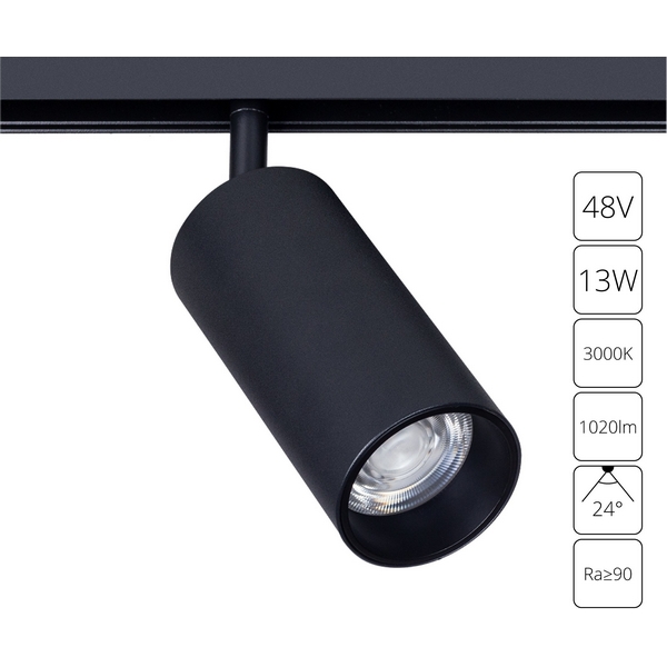 Магнитный трековый светильник светодиодный 48V Arte Lamp Linea A4641PL-1BK-85278