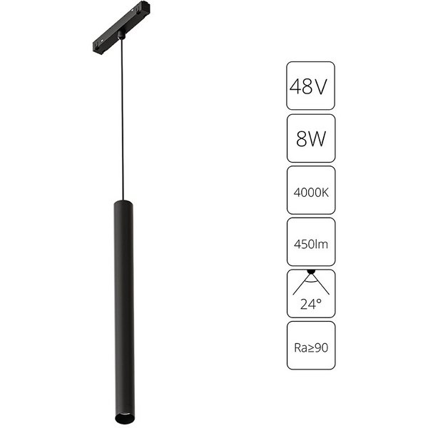 Магнитный трековый светильник LED 48V Arte Lamp Linea A4770SP-1BK-94373