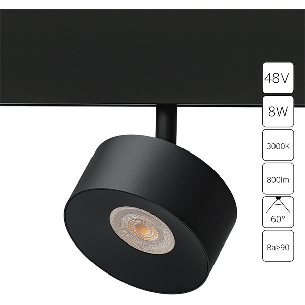 Магнитный трековый светильник LED 48V Arte Lamp Linea A4781PL-1BK-94373