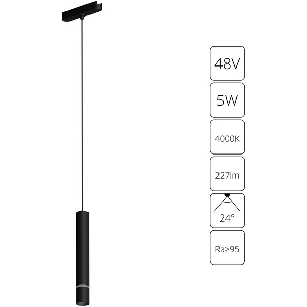Магнитный трековый светильник LED 48V Arte Lamp Rapid A6159PL-1BK-44620