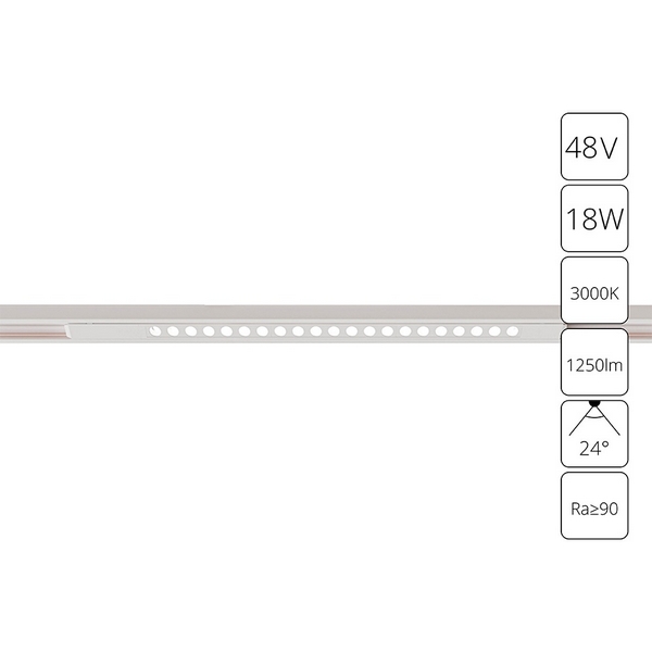Магнитный трековый линейный светильник LED 48V Arte Lamp Optima A7287PL-1WH-44620