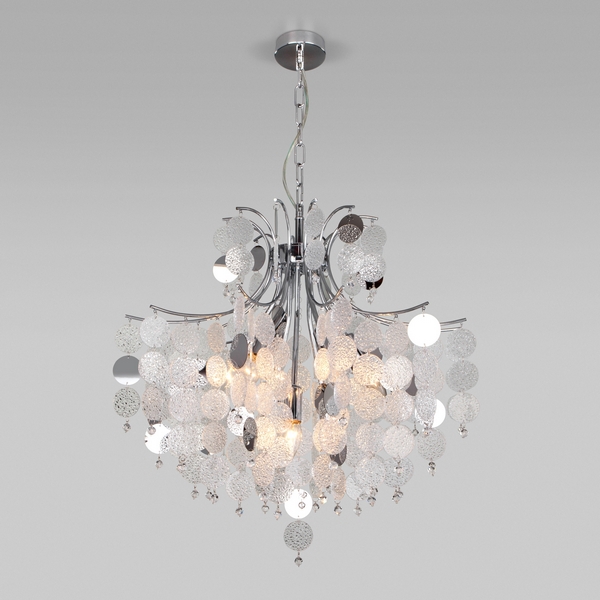 Подвесная каскадная люстра WiFi с управлением смартфоном 335/9 Bogate's Bolla хром (Умный дом, Алиса, WiFi, голосовое управление)