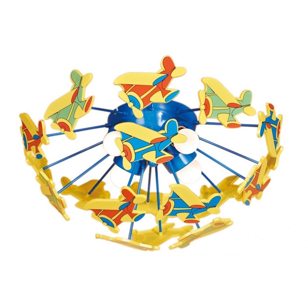 Детская люстра для мальчика с самолетами Citilux Samoletiki CL603141-67373