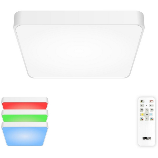 Потолочный светильник RGB светодиодный с пультом (ночной режим, таймер) Citilux Купер CL724K70G0-59113