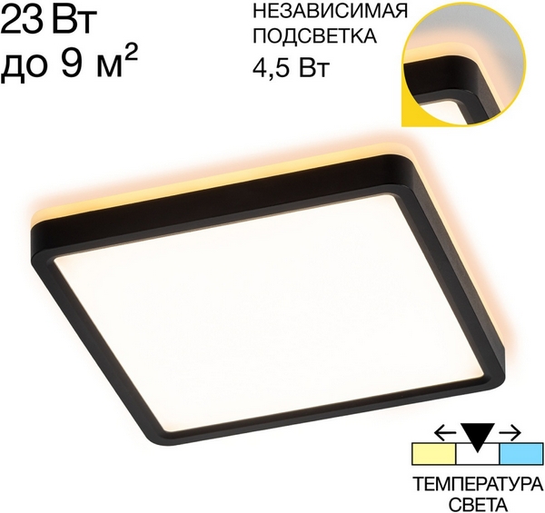 Настенно-потолочный светильник светодиодный с подсветкой IP40 Citilux Norma CL748K201-44963