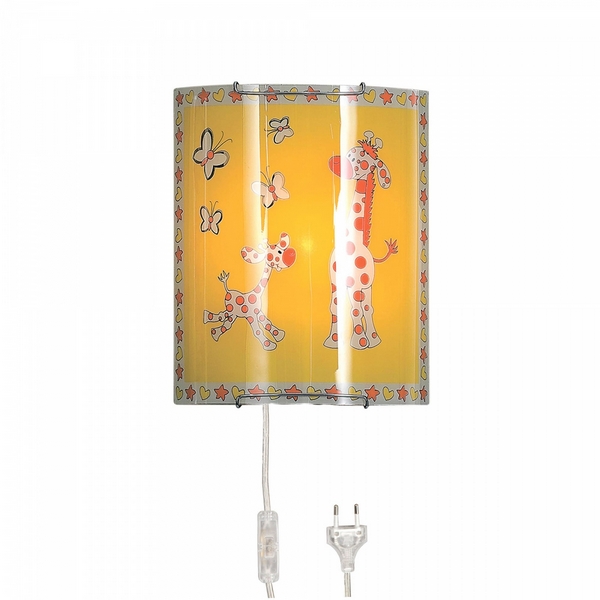 Детский настенный светильник с выключателем и жирафом с бабочками Citilux CL921 CL921001W-42383