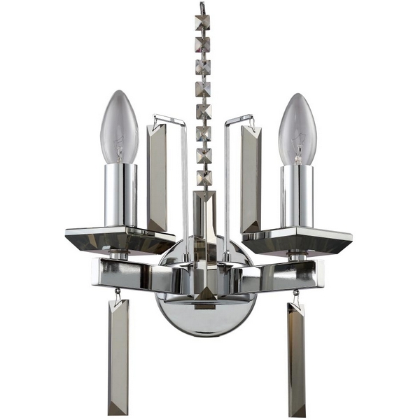 Бра Crystal Lux MARRON AP2 CHROME-08200 в виде свечи