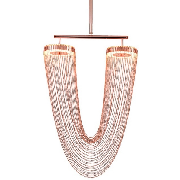 Потолочная люстра светодиодная на штанге Delight Collection Otero 8608P copper-82212