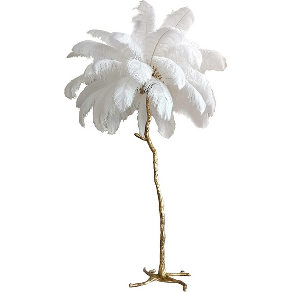 Торшер Delight Collection Ostrich Feather BRFL5014 white/antique brass-08200